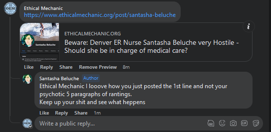 Threatening messages associated with Keon Moore.
