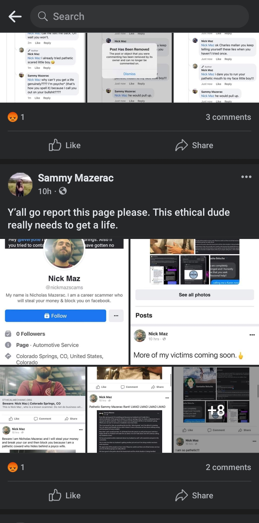 Additional screenshots from the Mazeracs' continued public campaign.